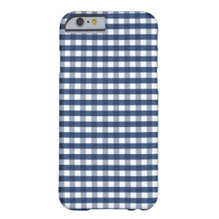 Marine-Blau-Gingham Barely There iPhone 6 Hülle