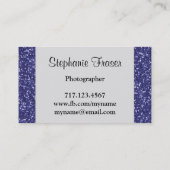 Marine-Blau-Glitzer-Fotograf-Geschäfts-Karten Visitenkarte (Rückseite)