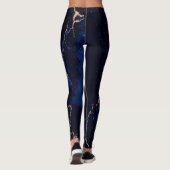 Marine-Blau-goldener Marmor Leggings (Rückseite)