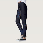 Marine-Blau-goldener Marmor Leggings (Links)