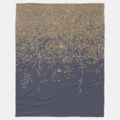Marine-Blau-Goldfunkelnd Glitzer Ombre Fleecedecke (Vorderseite)