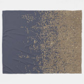 Marine-Blau-Goldfunkelnd Glitzer Ombre Fleecedecke (Vorderseite (Horizontal))