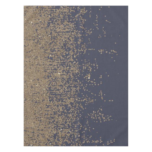 Marine-Blau-Goldfunkelnd Glitzer Ombre Tischdecke (Vorderseite)