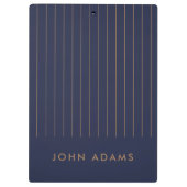 Marine-Blau-Goldstreifen-personalisiertes Klemmbrett (Rückseite)
