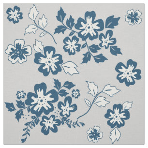 Marine-Blau-, Graues und weißesblumenmuster Stoff