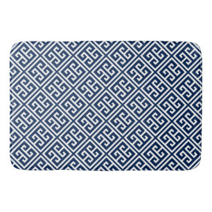 Marine-Blau-griechisches Schlüsselmuster Badematte