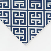 Marine-Blau-griechisches Schlüsselmuster Fleecedecke (Ecke)