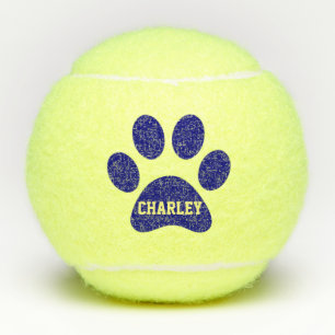 Marine-Blau-Haustier-Tatzen-Druck-personalisiertes Tennisbälle