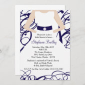 Marine-Blau-Hochzeits-KleiderBrautparty-Einladung Einladung (Vorne/Hinten)