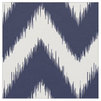 Marine-Blau Ikat Zickzack Stoff