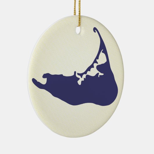 Marine-Blau-Karte von Nantucket Insel, Keramik Ornament (Rechts)