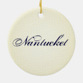 Marine-Blau-Karte von Nantucket Insel, Keramik Ornament (Hinten)