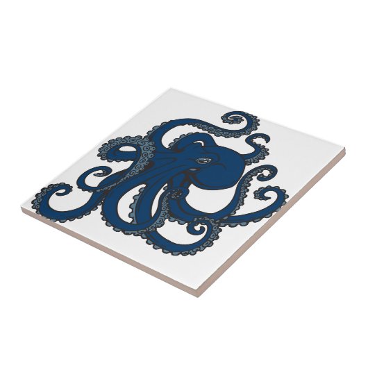 Marine-Blau-Krake Fliese (Seite)