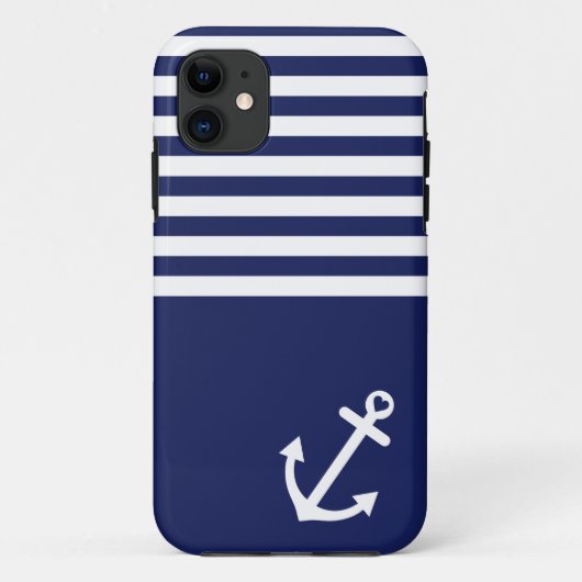 Marine-Blau-Liebe-Anker nautisch Case-Mate iPhone Hülle (Rückseite)