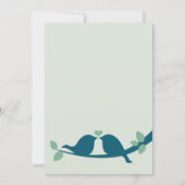 Marine-Blau-Liebe-Vögel, die Einladungen Wedding (Rückseite)