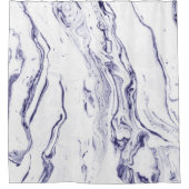 Marine-Blau-Marmor Duschvorhang (Vorderseite)