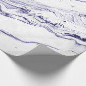 Marine-Blau-Marmor Geschenkpapier (Ecke)