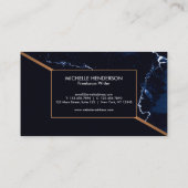 Marine-Blau-Marmor Visitenkarte (Rückseite)