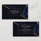 Marine-Blau-Marmor Visitenkarte (Vorne/Hinten)