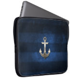 Marine-Blau mit Metallanker Laptopschutzhülle (Vorne Rechts)