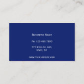 Marine-Blau-mit Monogramm Visitenkarte (Rückseite)
