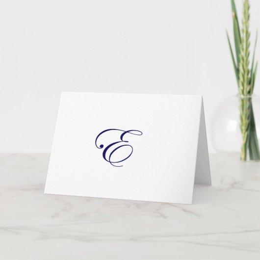 Marine-Blau-Monogramm E (Vorderseite)