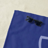 Marine-Blau-NameBadetuch Strandtuch (Beispiel)