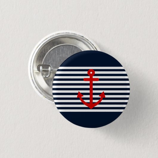 Marine-Blau nautisch Button (Vorne & Hinten)