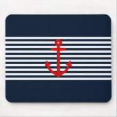 Marine-Blau nautisch Mousepad (Vorne)