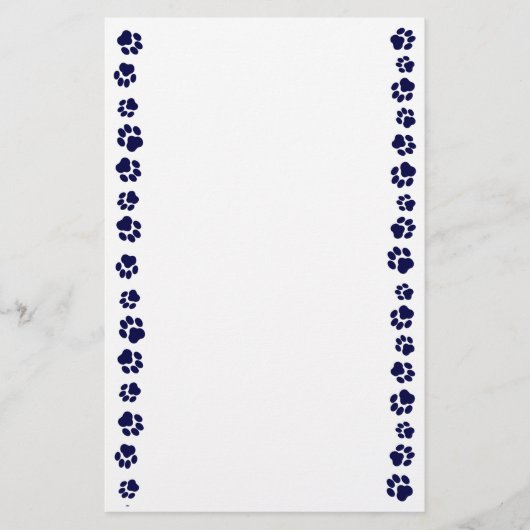 Marine-Blau Pawprint Briefpapier (Vorderseite)