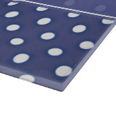 Marine-Blau-Polka-Punkt-personalisiertes Schneidebrett (Ecke)