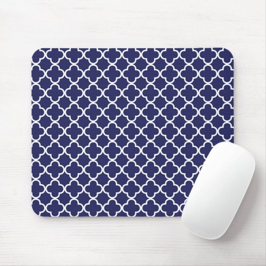 Marine-Blau Quatrefoil Mousepad (Mit Mouse)