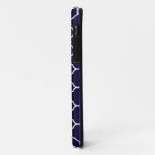Marine-Blau Quatrefoil Muster mit Monogramm Case-Mate iPhone Hülle (Hinten/Links)