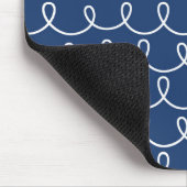 Marine-Blau-Retro bunte moderne Gekritzel Mousepad (Ecke)