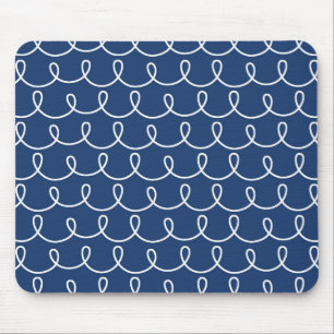 Marine-Blau-Retro bunte moderne Gekritzel Mousepad