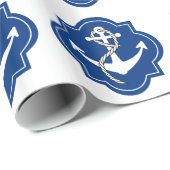 Marine-Blau-Seeanker Geschenkpapier (Rolleneckpunkt)