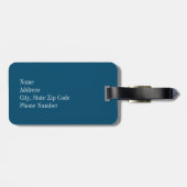 Marine-Blau-Seeanker-Monogramm Gepäckanhänger (Rückseite horizontal)