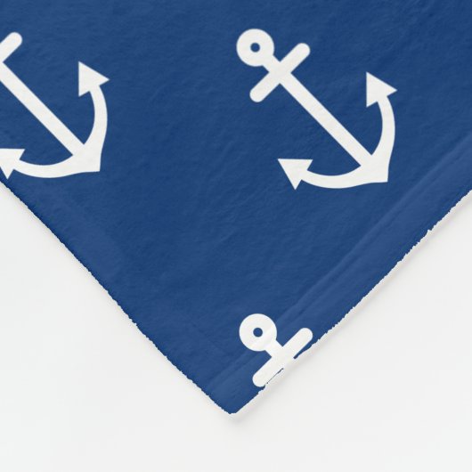 Marine-Blau-Seeanker-Muster Fleecedecke (Ecke)