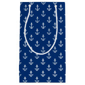 Marine-Blau-Seeanker-Muster Kleine Geschenktüte (Vorderseite)