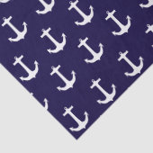 Marine-Blau-Seeanker-Muster-Seidenpapier Seidenpapier (Detail)