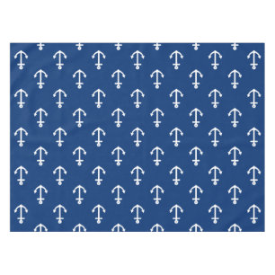 Marine-Blau-Seeanker-Muster Tischdecke