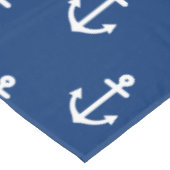 Marine-Blau-Seeanker-Muster Tischdecke (Schrägansicht)
