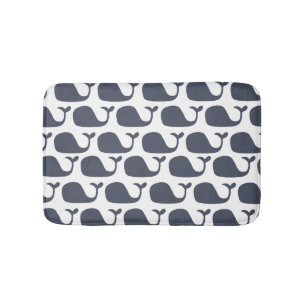 Marine-Blau-Seeozean-Wale Badematte