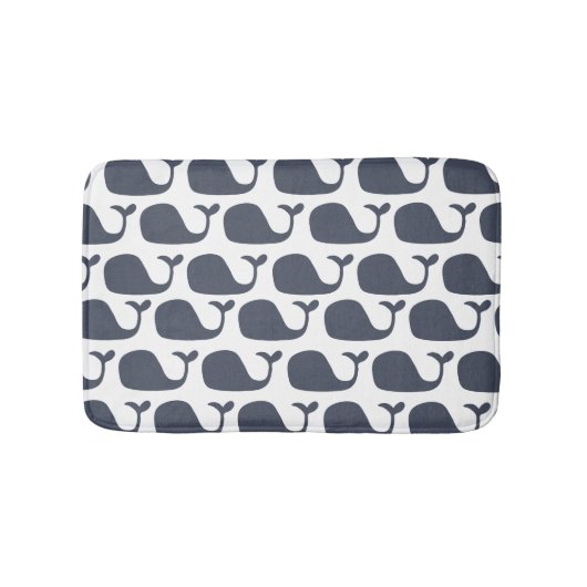 Marine-Blau-Seeozean-Wale Badematte (Vorderseite)
