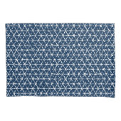 Marine-Blau Shibori geometrischer Tessellation Kissenbezug (Vorderseite-Links)