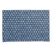 Marine-Blau Shibori geometrischer Tessellation Kissenbezug (Vorderseite-Rechts)