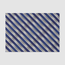 Marine-Blau, Silber und weiße diagonale Streifen Seidenpapier