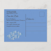 Marine - blau texturiert unter Wasser Save the Dat Ankündigungspostkarte (Rückseite)