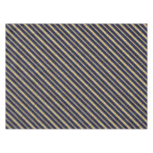 Marine-Blau- u. Golddiagonalstreifen Tischdecke (Vorderseite (Horizontal))