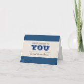 Marine-Blau u. Silber danken Ihnen zu merken Dankeskarte (Vorderseite)